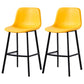PU Leather Barstools Industrial Living Room Black Bar and Counter Stool Yellow 2 Piece Set Counter Stool(26"H) Clearhalo 'Bar Furniture' 'Bar Stools' 'bar_stools' 'furn' 'furn_bar_stools' 'furniture_bar_stools' 'Kitchen & Dining Furniture' 'kitchen&dining_furn' 'kitchen' 'kitchen_furn' Furniture' 4321233