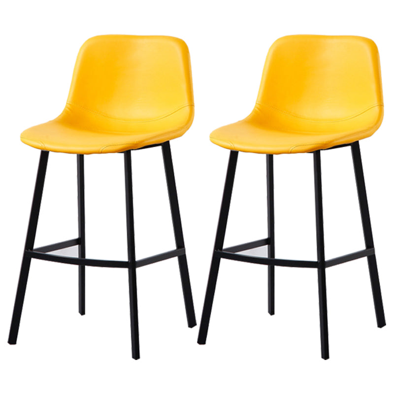 PU Leather Barstools Industrial Living Room Black Bar and Counter Stool Yellow 2 Piece Set Counter Stool(26"H) Clearhalo 'Bar Furniture' 'Bar Stools' 'bar_stools' 'furn' 'furn_bar_stools' 'furniture_bar_stools' 'Kitchen & Dining Furniture' 'kitchen&dining_furn' 'kitchen' 'kitchen_furn' Furniture' 4321233
