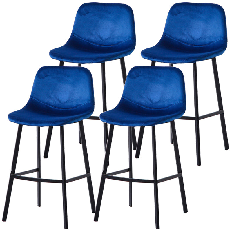 PU Leather Barstools Industrial Living Room Black Bar and Counter Stool Dark Blue 4 Piece Set Counter Stool(26"H) Clearhalo 'Bar Furniture' 'Bar Stools' 'bar_stools' 'furn' 'furn_bar_stools' 'furniture_bar_stools' 'Kitchen & Dining Furniture' 'kitchen&dining_furn' 'kitchen' 'kitchen_furn' Furniture' 4321234
