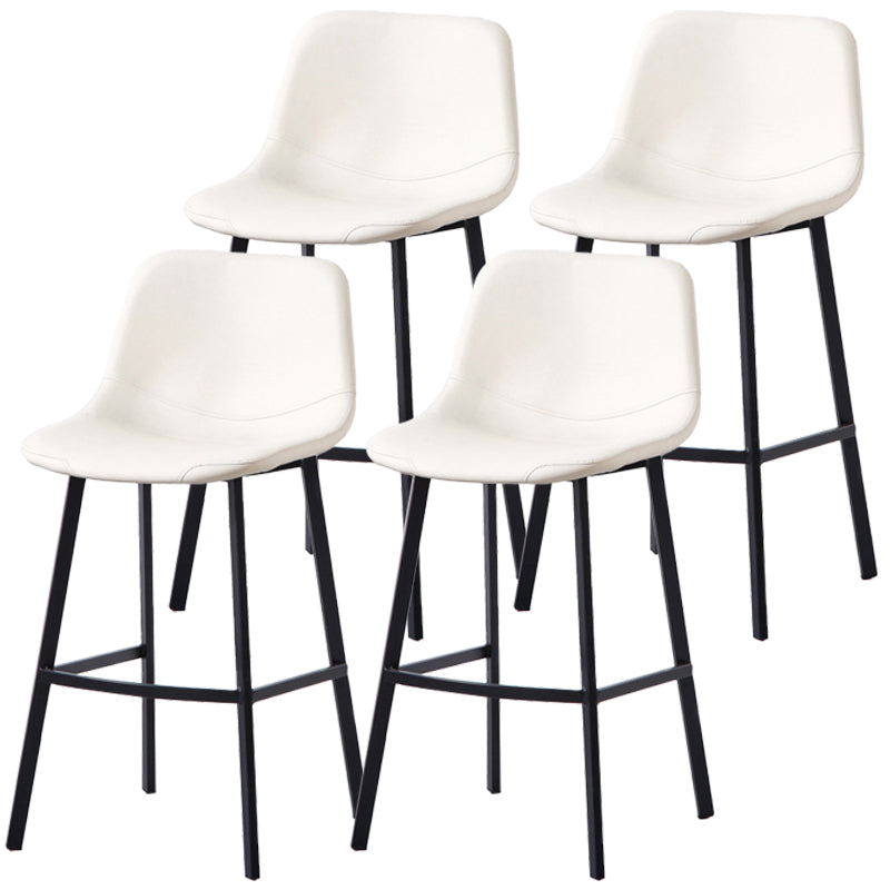 PU Leather Barstools Industrial Living Room Black Bar and Counter Stool Gloss White 4 Piece Set Counter Stool(26"H) Clearhalo 'Bar Furniture' 'Bar Stools' 'bar_stools' 'furn' 'furn_bar_stools' 'furniture_bar_stools' 'Kitchen & Dining Furniture' 'kitchen&dining_furn' 'kitchen' 'kitchen_furn' Furniture' 4321240