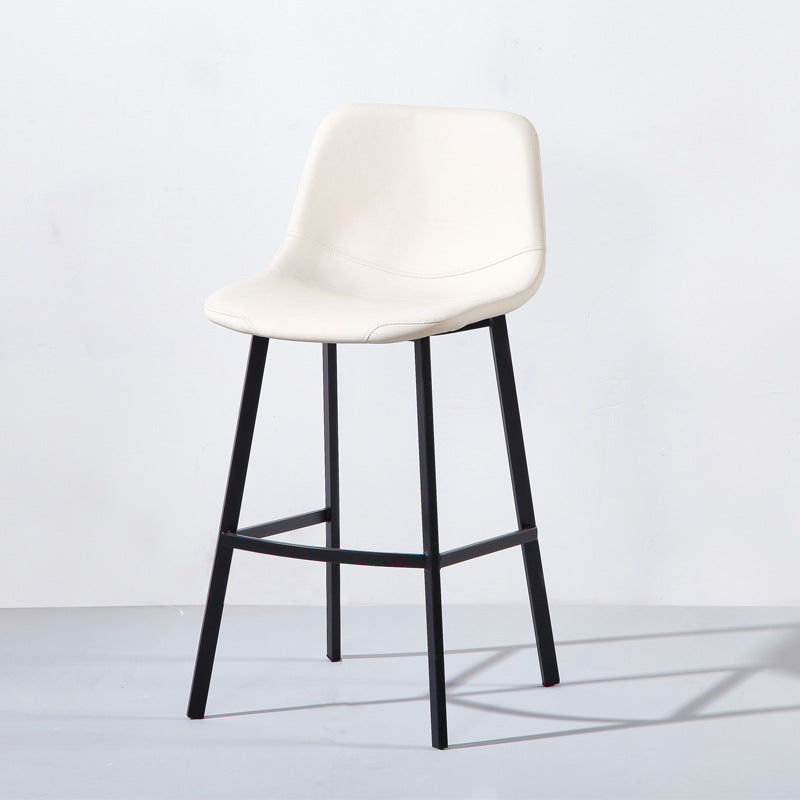PU Leather Barstools Industrial Living Room Black Bar and Counter Stool Gloss White 1 Piece Counter Stool(26"H) Clearhalo 'Bar Furniture' 'Bar Stools' 'bar_stools' 'furn' 'furn_bar_stools' 'furniture_bar_stools' 'Kitchen & Dining Furniture' 'kitchen&dining_furn' 'kitchen' 'kitchen_furn' Furniture' 4321241