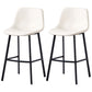 PU Leather Barstools Industrial Living Room Black Bar and Counter Stool Gloss White 2 Piece Set Counter Stool(26"H) Clearhalo 'Bar Furniture' 'Bar Stools' 'bar_stools' 'furn' 'furn_bar_stools' 'furniture_bar_stools' 'Kitchen & Dining Furniture' 'kitchen&dining_furn' 'kitchen' 'kitchen_furn' Furniture' 4321242