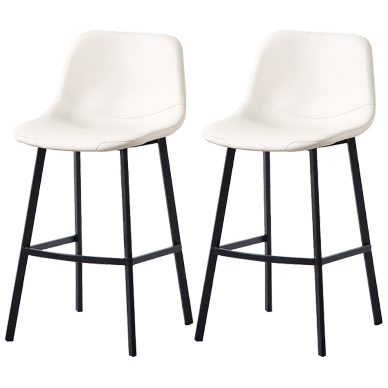 PU Leather Barstools Industrial Living Room Black Bar and Counter Stool Gloss White 2 Piece Set Counter Stool(26"H) Clearhalo 'Bar Furniture' 'Bar Stools' 'bar_stools' 'furn' 'furn_bar_stools' 'furniture_bar_stools' 'Kitchen & Dining Furniture' 'kitchen&dining_furn' 'kitchen' 'kitchen_furn' Furniture' 4321242