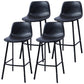 PU Leather Barstools Industrial Living Room Black Bar and Counter Stool Black 4 Piece Set Counter Stool(26"H) Clearhalo 'Bar Furniture' 'Bar Stools' 'bar_stools' 'furn' 'furn_bar_stools' 'furniture_bar_stools' 'Kitchen & Dining Furniture' 'kitchen&dining_furn' 'kitchen' 'kitchen_furn' Furniture' 4321243