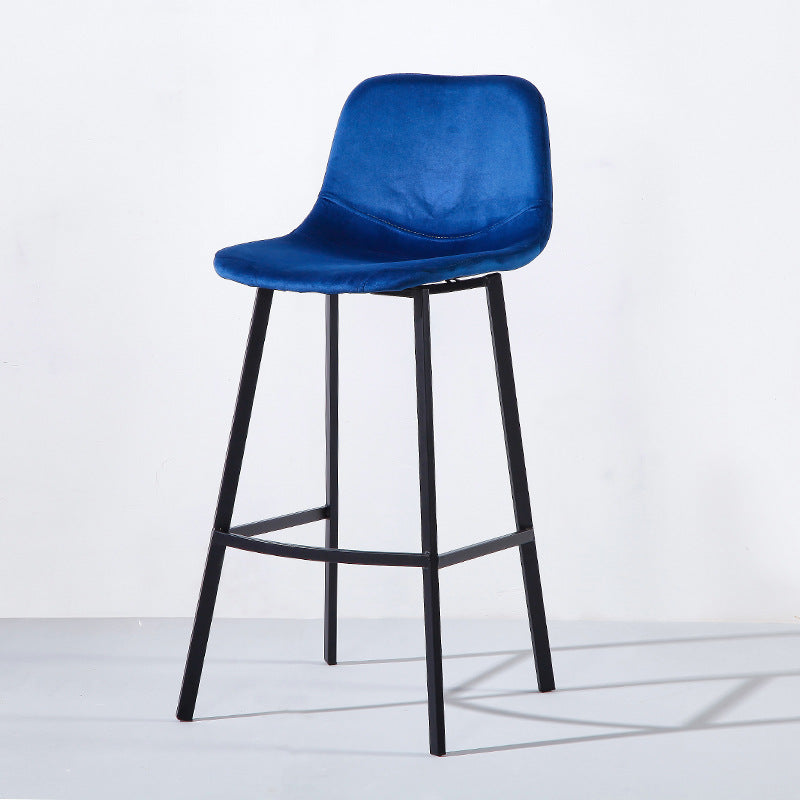 PU Leather Barstools Industrial Living Room Black Bar and Counter Stool Dark Blue 1 Piece Bar Stool(30"H) Clearhalo 'Bar Furniture' 'Bar Stools' 'bar_stools' 'furn' 'furn_bar_stools' 'furniture_bar_stools' 'Kitchen & Dining Furniture' 'kitchen&dining_furn' 'kitchen' 'kitchen_furn' Furniture' 4321247