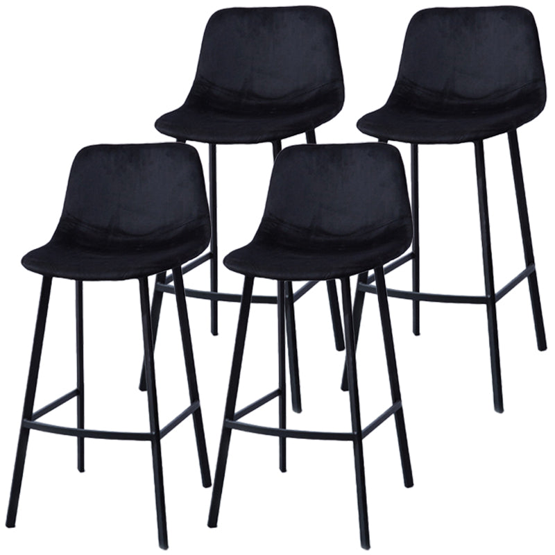 PU Leather Barstools Industrial Living Room Black Bar and Counter Stool Gloss Black 4 Piece Set Counter Stool(26"H) Clearhalo 'Bar Furniture' 'Bar Stools' 'bar_stools' 'furn' 'furn_bar_stools' 'furniture_bar_stools' 'Kitchen & Dining Furniture' 'kitchen&dining_furn' 'kitchen' 'kitchen_furn' Furniture' 4321252