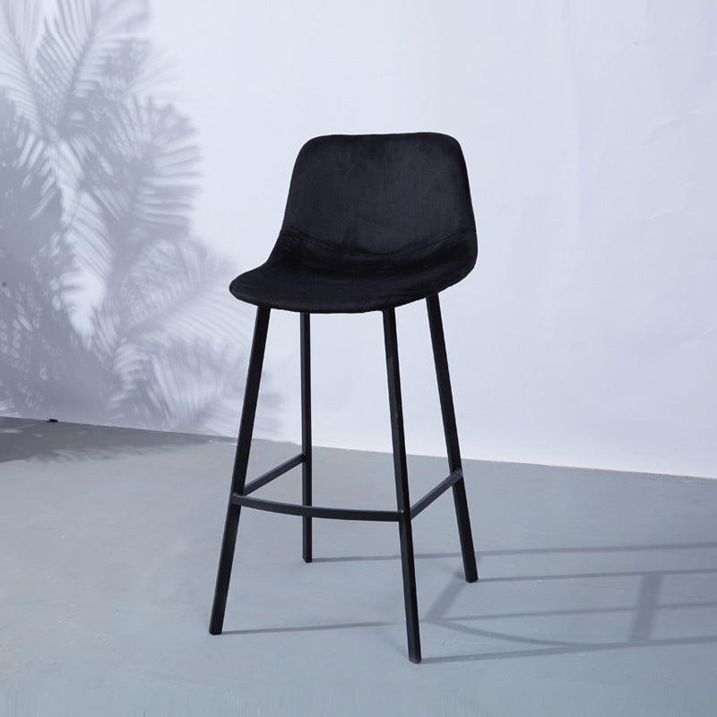 PU Leather Barstools Industrial Living Room Black Bar and Counter Stool Gloss Black 1 Piece Counter Stool(26"H) Clearhalo 'Bar Furniture' 'Bar Stools' 'bar_stools' 'furn' 'furn_bar_stools' 'furniture_bar_stools' 'Kitchen & Dining Furniture' 'kitchen&dining_furn' 'kitchen' 'kitchen_furn' Furniture' 4321253