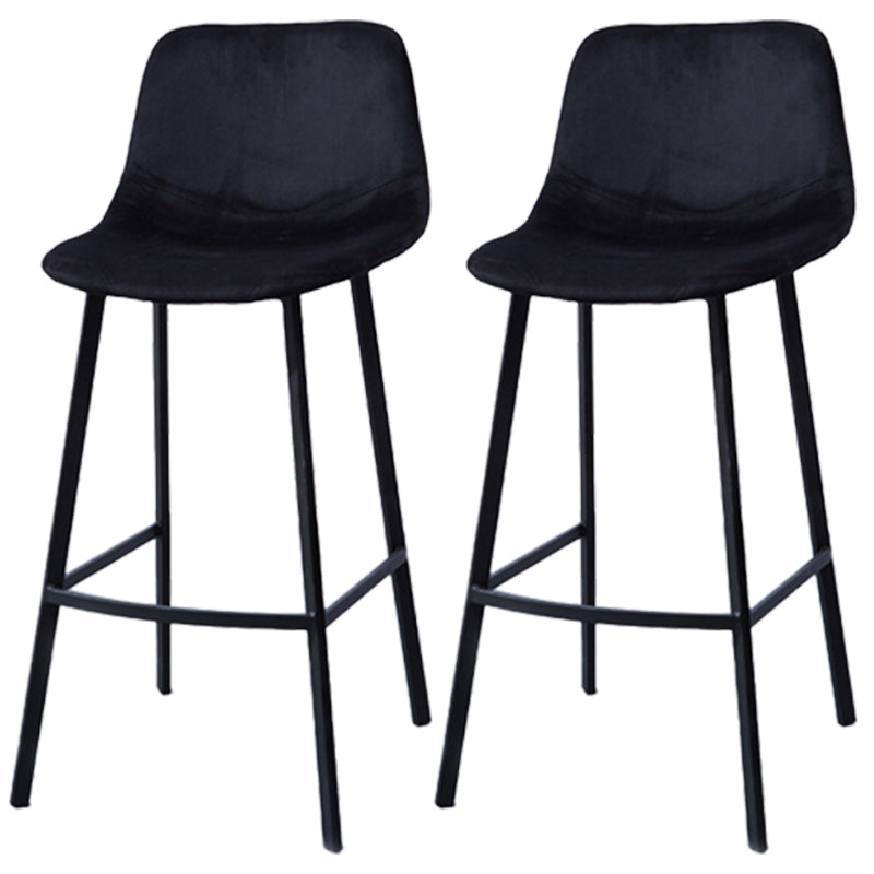 PU Leather Barstools Industrial Living Room Black Bar and Counter Stool Gloss Black 2 Piece Set Counter Stool(26"H) Clearhalo 'Bar Furniture' 'Bar Stools' 'bar_stools' 'furn' 'furn_bar_stools' 'furniture_bar_stools' 'Kitchen & Dining Furniture' 'kitchen&dining_furn' 'kitchen' 'kitchen_furn' Furniture' 4321254