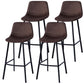 PU Leather Barstools Industrial Living Room Black Bar and Counter Stool Dark Coffee 4 Piece Set Bar Stool(30"H) Clearhalo 'Bar Furniture' 'Bar Stools' 'bar_stools' 'furn' 'furn_bar_stools' 'furniture_bar_stools' 'Kitchen & Dining Furniture' 'kitchen&dining_furn' 'kitchen' 'kitchen_furn' Furniture' 4321255