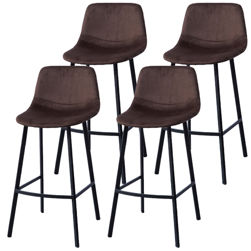 PU Leather Barstools Industrial Living Room Black Bar and Counter Stool Dark Coffee 4 Piece Set Bar Stool(30"H) Clearhalo 'Bar Furniture' 'Bar Stools' 'bar_stools' 'furn' 'furn_bar_stools' 'furniture_bar_stools' 'Kitchen & Dining Furniture' 'kitchen&dining_furn' 'kitchen' 'kitchen_furn' Furniture' 4321255