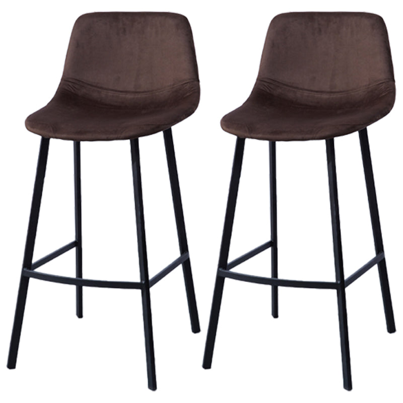 PU Leather Barstools Industrial Living Room Black Bar and Counter Stool Dark Coffee 2 Piece Set Bar Stool(30"H) Clearhalo 'Bar Furniture' 'Bar Stools' 'bar_stools' 'furn' 'furn_bar_stools' 'furniture_bar_stools' 'Kitchen & Dining Furniture' 'kitchen&dining_furn' 'kitchen' 'kitchen_furn' Furniture' 4321257