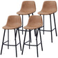 PU Leather Barstools Industrial Living Room Black Bar and Counter Stool Brown 4 Piece Set Counter Stool(26"H) Clearhalo 'Bar Furniture' 'Bar Stools' 'bar_stools' 'furn' 'furn_bar_stools' 'furniture_bar_stools' 'Kitchen & Dining Furniture' 'kitchen&dining_furn' 'kitchen' 'kitchen_furn' Furniture' 4321258