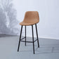 PU Leather Barstools Industrial Living Room Black Bar and Counter Stool Brown 1 Piece Counter Stool(26"H) Clearhalo 'Bar Furniture' 'Bar Stools' 'bar_stools' 'furn' 'furn_bar_stools' 'furniture_bar_stools' 'Kitchen & Dining Furniture' 'kitchen&dining_furn' 'kitchen' 'kitchen_furn' Furniture' 4321259
