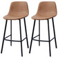 PU Leather Barstools Industrial Living Room Black Bar and Counter Stool Brown 2 Piece Set Counter Stool(26"H) Clearhalo 'Bar Furniture' 'Bar Stools' 'bar_stools' 'furn' 'furn_bar_stools' 'furniture_bar_stools' 'Kitchen & Dining Furniture' 'kitchen&dining_furn' 'kitchen' 'kitchen_furn' Furniture' 4321260