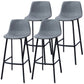 PU Leather Barstools Industrial Living Room Black Bar and Counter Stool Dark Gray 4 Piece Set Bar Stool(30"H) Clearhalo 'Bar Furniture' 'Bar Stools' 'bar_stools' 'furn' 'furn_bar_stools' 'furniture_bar_stools' 'Kitchen & Dining Furniture' 'kitchen&dining_furn' 'kitchen' 'kitchen_furn' Furniture' 4321261