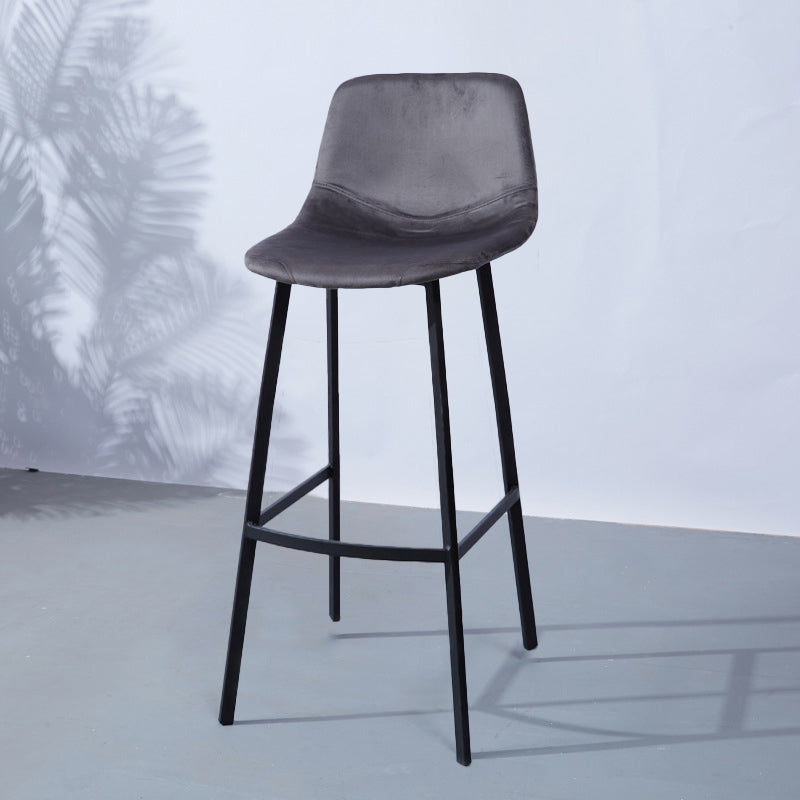 PU Leather Barstools Industrial Living Room Black Bar and Counter Stool Grey 1 Piece Bar Stool(30"H) Clearhalo 'Bar Furniture' 'Bar Stools' 'bar_stools' 'furn' 'furn_bar_stools' 'furniture_bar_stools' 'Kitchen & Dining Furniture' 'kitchen&dining_furn' 'kitchen' 'kitchen_furn' Furniture' 4321265