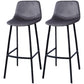 PU Leather Barstools Industrial Living Room Black Bar and Counter Stool Grey 2 Piece Set Bar Stool(30"H) Clearhalo 'Bar Furniture' 'Bar Stools' 'bar_stools' 'furn' 'furn_bar_stools' 'furniture_bar_stools' 'Kitchen & Dining Furniture' 'kitchen&dining_furn' 'kitchen' 'kitchen_furn' Furniture' 4321266