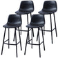 PU Leather Barstools Industrial Living Room Black Bar and Counter Stool Black 4 Piece Set Bar Stool(30"H) Clearhalo 'Bar Furniture' 'Bar Stools' 'bar_stools' 'furn' 'furn_bar_stools' 'furniture_bar_stools' 'Kitchen & Dining Furniture' 'kitchen&dining_furn' 'kitchen' 'kitchen_furn' Furniture' 4321267