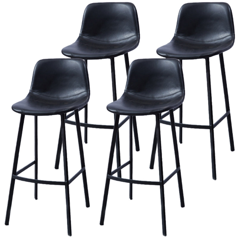 PU Leather Barstools Industrial Living Room Black Bar and Counter Stool Black 4 Piece Set Bar Stool(30"H) Clearhalo 'Bar Furniture' 'Bar Stools' 'bar_stools' 'furn' 'furn_bar_stools' 'furniture_bar_stools' 'Kitchen & Dining Furniture' 'kitchen&dining_furn' 'kitchen' 'kitchen_furn' Furniture' 4321267