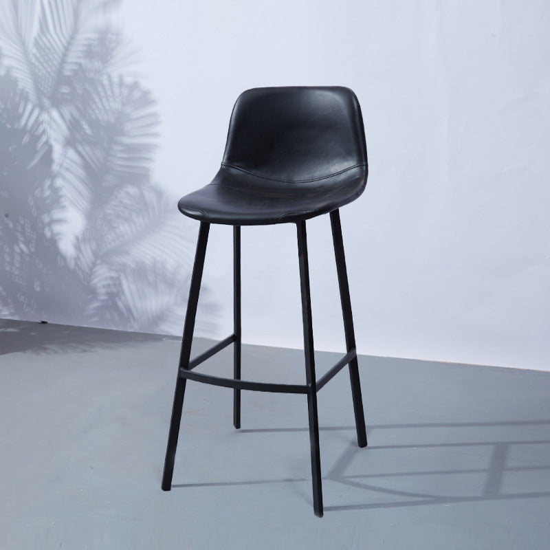 PU Leather Barstools Industrial Living Room Black Bar and Counter Stool Black 1 Piece Bar Stool(30"H) Clearhalo 'Bar Furniture' 'Bar Stools' 'bar_stools' 'furn' 'furn_bar_stools' 'furniture_bar_stools' 'Kitchen & Dining Furniture' 'kitchen&dining_furn' 'kitchen' 'kitchen_furn' Furniture' 4321268