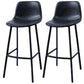 PU Leather Barstools Industrial Living Room Black Bar and Counter Stool Black 2 Piece Set Bar Stool(30"H) Clearhalo 'Bar Furniture' 'Bar Stools' 'bar_stools' 'furn' 'furn_bar_stools' 'furniture_bar_stools' 'Kitchen & Dining Furniture' 'kitchen&dining_furn' 'kitchen' 'kitchen_furn' Furniture' 4321269