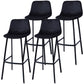 PU Leather Barstools Industrial Living Room Black Bar and Counter Stool Gloss Black 4 Piece Set Bar Stool(30"H) Clearhalo 'Bar Furniture' 'Bar Stools' 'bar_stools' 'furn' 'furn_bar_stools' 'furniture_bar_stools' 'Kitchen & Dining Furniture' 'kitchen&dining_furn' 'kitchen' 'kitchen_furn' Furniture' 4321270
