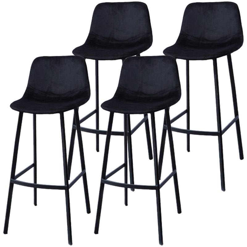 PU Leather Barstools Industrial Living Room Black Bar and Counter Stool Gloss Black 4 Piece Set Bar Stool(30"H) Clearhalo 'Bar Furniture' 'Bar Stools' 'bar_stools' 'furn' 'furn_bar_stools' 'furniture_bar_stools' 'Kitchen & Dining Furniture' 'kitchen&dining_furn' 'kitchen' 'kitchen_furn' Furniture' 4321270