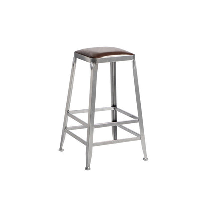 Industrial Bristol Bar and Counter Stool Vintage Brown with Iron Backless 1 Piece Counter Stool(26"H) Clearhalo 'Bar Furniture' 'Bar Stools' 'bar_stools' 'furn' 'furn_bar_stools' 'furniture_bar_stools' 'Kitchen & Dining Furniture' 'kitchen&dining_furn' 'kitchen' 'kitchen_furn' Furniture' 4321279