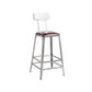 Industrial Bristol Bar and Counter Stool Vintage Brown with Iron With Back 1 Piece Counter Stool(26"H) Clearhalo 'Bar Furniture' 'Bar Stools' 'bar_stools' 'furn' 'furn_bar_stools' 'furniture_bar_stools' 'Kitchen & Dining Furniture' 'kitchen&dining_furn' 'kitchen' 'kitchen_furn' Furniture' 4321284