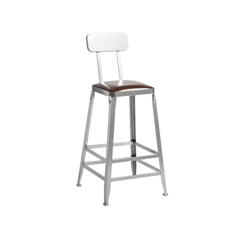 Industrial Bristol Bar and Counter Stool Vintage Brown with Iron With Back 1 Piece Counter Stool(26"H) Clearhalo 'Bar Furniture' 'Bar Stools' 'bar_stools' 'furn' 'furn_bar_stools' 'furniture_bar_stools' 'Kitchen & Dining Furniture' 'kitchen&dining_furn' 'kitchen' 'kitchen_furn' Furniture' 4321284