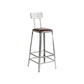 Industrial Bristol Bar and Counter Stool Vintage Brown with Iron With Back 1 Piece Bar Stool(30"H) Clearhalo 'Bar Furniture' 'Bar Stools' 'bar_stools' 'furn' 'furn_bar_stools' 'furniture_bar_stools' 'Kitchen & Dining Furniture' 'kitchen&dining_furn' 'kitchen' 'kitchen_furn' Furniture' 4321286
