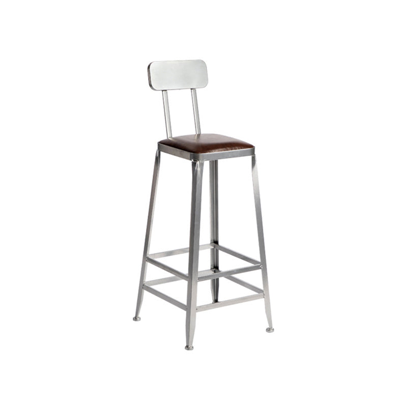 Industrial Bristol Bar and Counter Stool Vintage Brown with Iron With Back 1 Piece Bar Stool(30"H) Clearhalo 'Bar Furniture' 'Bar Stools' 'bar_stools' 'furn' 'furn_bar_stools' 'furniture_bar_stools' 'Kitchen & Dining Furniture' 'kitchen&dining_furn' 'kitchen' 'kitchen_furn' Furniture' 4321286