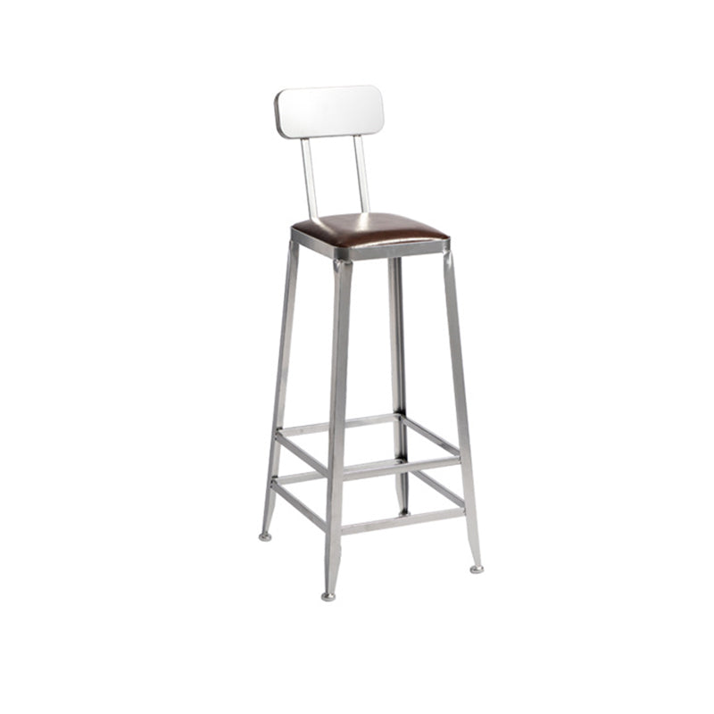 Industrial Bristol Bar and Counter Stool Vintage Brown with Iron With Back 1 Piece Bar Stool(31"H) Clearhalo 'Bar Furniture' 'Bar Stools' 'bar_stools' 'furn' 'furn_bar_stools' 'furniture_bar_stools' 'Kitchen & Dining Furniture' 'kitchen&dining_furn' 'kitchen' 'kitchen_furn' Furniture' 4321289