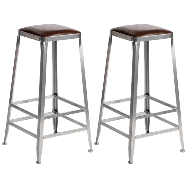 Industrial Bristol Bar and Counter Stool Vintage Brown with Iron Backless 2 Piece Set Bar Stool(30"H) Clearhalo 'Bar Furniture' 'Bar Stools' 'bar_stools' 'furn' 'furn_bar_stools' 'furniture_bar_stools' 'Kitchen & Dining Furniture' 'kitchen&dining_furn' 'kitchen' 'kitchen_furn' Furniture' 4321291