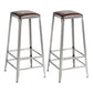 Industrial Bristol Bar and Counter Stool Vintage Brown with Iron Backless 2 Piece Set Bar Stool(31"H) Clearhalo 'Bar Furniture' 'Bar Stools' 'bar_stools' 'furn' 'furn_bar_stools' 'furniture_bar_stools' 'Kitchen & Dining Furniture' 'kitchen&dining_furn' 'kitchen' 'kitchen_furn' Furniture' 4321292