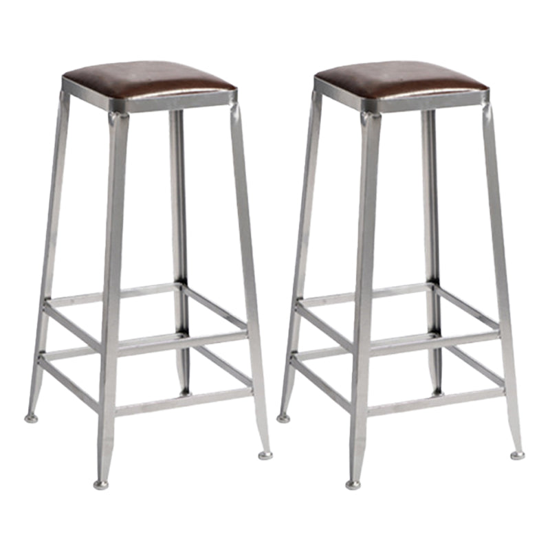 Industrial Bristol Bar and Counter Stool Vintage Brown with Iron Backless 2 Piece Set Bar Stool(31"H) Clearhalo 'Bar Furniture' 'Bar Stools' 'bar_stools' 'furn' 'furn_bar_stools' 'furniture_bar_stools' 'Kitchen & Dining Furniture' 'kitchen&dining_furn' 'kitchen' 'kitchen_furn' Furniture' 4321292