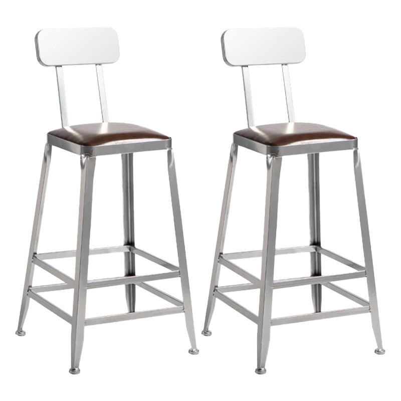 Industrial Bristol Bar and Counter Stool Vintage Brown with Iron With Back 2 Piece Set Counter Stool(26"H) Clearhalo 'Bar Furniture' 'Bar Stools' 'bar_stools' 'furn' 'furn_bar_stools' 'furniture_bar_stools' 'Kitchen & Dining Furniture' 'kitchen&dining_furn' 'kitchen' 'kitchen_furn' Furniture' 4321293