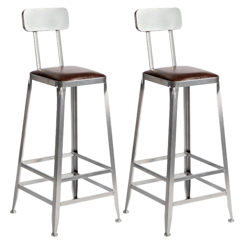 Industrial Bristol Bar and Counter Stool Vintage Brown with Iron With Back 2 Piece Set Bar Stool(30"H) Clearhalo 'Bar Furniture' 'Bar Stools' 'bar_stools' 'furn' 'furn_bar_stools' 'furniture_bar_stools' 'Kitchen & Dining Furniture' 'kitchen&dining_furn' 'kitchen' 'kitchen_furn' Furniture' 4321294