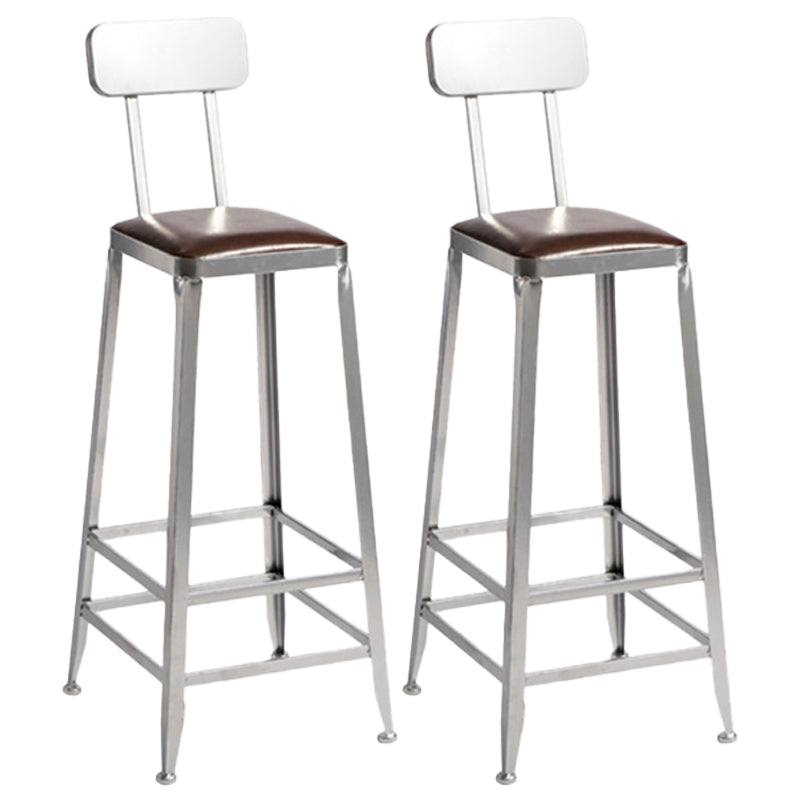 Industrial Bristol Bar and Counter Stool Vintage Brown with Iron With Back 2 Piece Set Bar Stool(31"H) Clearhalo 'Bar Furniture' 'Bar Stools' 'bar_stools' 'furn' 'furn_bar_stools' 'furniture_bar_stools' 'Kitchen & Dining Furniture' 'kitchen&dining_furn' 'kitchen' 'kitchen_furn' Furniture' 4321295