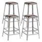 Industrial Bristol Bar and Counter Stool Vintage Brown with Iron Backless 4 Piece Set Counter Stool(26"H) Clearhalo 'Bar Furniture' 'Bar Stools' 'bar_stools' 'furn' 'furn_bar_stools' 'furniture_bar_stools' 'Kitchen & Dining Furniture' 'kitchen&dining_furn' 'kitchen' 'kitchen_furn' Furniture' 4321296