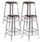 Industrial Bristol Bar and Counter Stool Vintage Brown with Iron Backless 4 Piece Set Bar Stool(30"H) Clearhalo 'Bar Furniture' 'Bar Stools' 'bar_stools' 'furn' 'furn_bar_stools' 'furniture_bar_stools' 'Kitchen & Dining Furniture' 'kitchen&dining_furn' 'kitchen' 'kitchen_furn' Furniture' 4321297