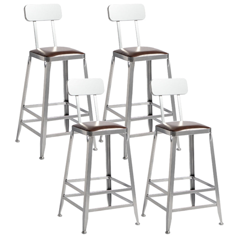 Industrial Bristol Bar and Counter Stool Vintage Brown with Iron With Back 4 Piece Set Counter Stool(26"H) Clearhalo 'Bar Furniture' 'Bar Stools' 'bar_stools' 'furn' 'furn_bar_stools' 'furniture_bar_stools' 'Kitchen & Dining Furniture' 'kitchen&dining_furn' 'kitchen' 'kitchen_furn' Furniture' 4321299