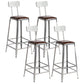 Industrial Bristol Bar and Counter Stool Vintage Brown with Iron With Back 4 Piece Set Bar Stool(30"H) Clearhalo 'Bar Furniture' 'Bar Stools' 'bar_stools' 'furn' 'furn_bar_stools' 'furniture_bar_stools' 'Kitchen & Dining Furniture' 'kitchen&dining_furn' 'kitchen' 'kitchen_furn' Furniture' 4321300
