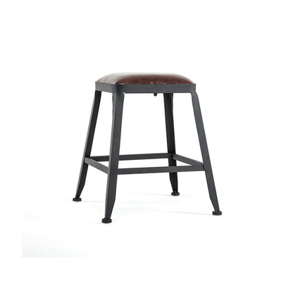 Iron Bar and Counter Stool Industrial Indoor Vintage Brown Counter Height Stools Backless 1 Piece Short Stool(18"H) Clearhalo 'Bar Furniture' 'Bar Stools' 'bar_stools' 'furn' 'furn_bar_stools' 'furniture_bar_stools' 'Kitchen & Dining Furniture' 'kitchen&dining_furn' 'kitchen' 'kitchen_furn' Furniture' 4321309