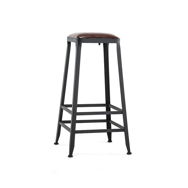Iron Bar and Counter Stool Industrial Indoor Vintage Brown Counter Height Stools Backless 1 Piece Bar Stool(30"H) Clearhalo 'Bar Furniture' 'Bar Stools' 'bar_stools' 'furn' 'furn_bar_stools' 'furniture_bar_stools' 'Kitchen & Dining Furniture' 'kitchen&dining_furn' 'kitchen' 'kitchen_furn' Furniture' 4321313