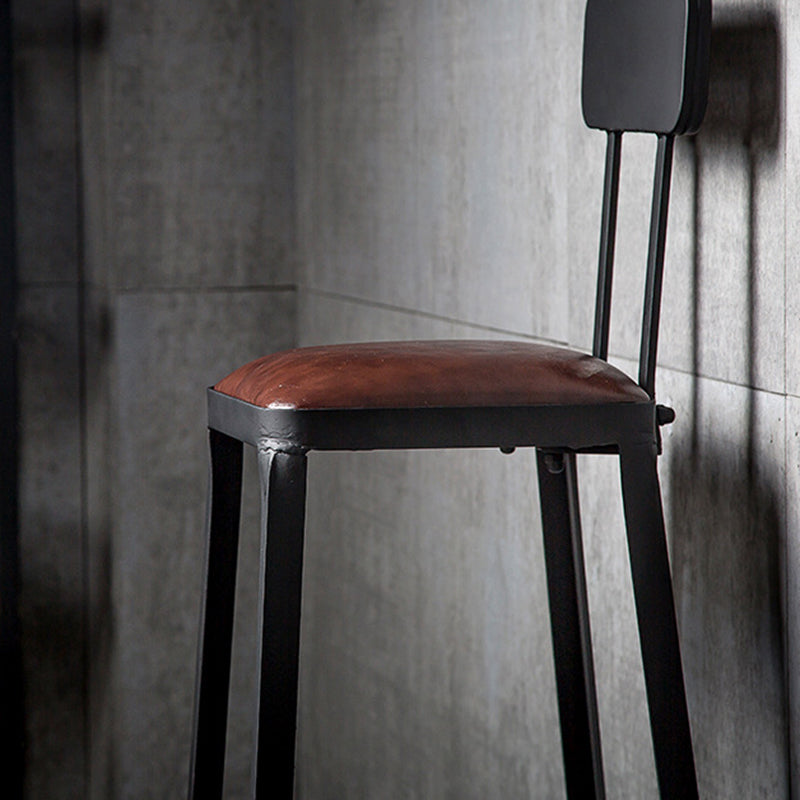 Iron Bar and Counter Stool Industrial Indoor Vintage Brown Counter Height Stools Clearhalo 'Bar Furniture' 'Bar Stools' 'bar_stools' 'furn' 'furn_bar_stools' 'furniture_bar_stools' 'Kitchen & Dining Furniture' 'kitchen&dining_furn' 'kitchen' 'kitchen_furn' Furniture' 4321314
