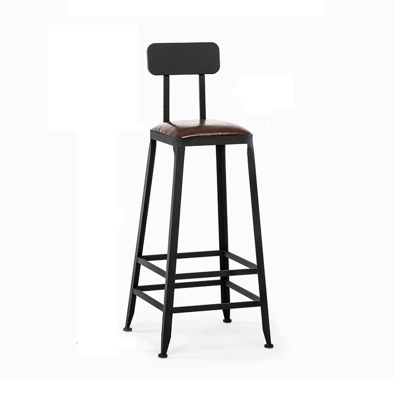 Iron Bar and Counter Stool Industrial Indoor Vintage Brown Counter Height Stools With Back 1 Piece Bar Stool(30"H) Clearhalo 'Bar Furniture' 'Bar Stools' 'bar_stools' 'furn' 'furn_bar_stools' 'furniture_bar_stools' 'Kitchen & Dining Furniture' 'kitchen&dining_furn' 'kitchen' 'kitchen_furn' Furniture' 4321321