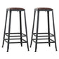 Iron Bar and Counter Stool Industrial Indoor Vintage Brown Counter Height Stools Backless 2 Piece Set Bar Stool(30"H) Clearhalo 'Bar Furniture' 'Bar Stools' 'bar_stools' 'furn' 'furn_bar_stools' 'furniture_bar_stools' 'Kitchen & Dining Furniture' 'kitchen&dining_furn' 'kitchen' 'kitchen_furn' Furniture' 4321328