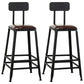 Iron Bar and Counter Stool Industrial Indoor Vintage Brown Counter Height Stools With Back 2 Piece Set Counter Stool(26"H) Clearhalo 'Bar Furniture' 'Bar Stools' 'bar_stools' 'furn' 'furn_bar_stools' 'furniture_bar_stools' 'Kitchen & Dining Furniture' 'kitchen&dining_furn' 'kitchen' 'kitchen_furn' Furniture' 4321331