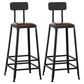 Iron Bar and Counter Stool Industrial Indoor Vintage Brown Counter Height Stools With Back 2 Piece Set Bar Stool(30"H) Clearhalo 'Bar Furniture' 'Bar Stools' 'bar_stools' 'furn' 'furn_bar_stools' 'furniture_bar_stools' 'Kitchen & Dining Furniture' 'kitchen&dining_furn' 'kitchen' 'kitchen_furn' Furniture' 4321332
